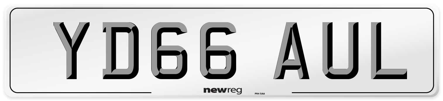 YD66 AUL Number Plate from New Reg